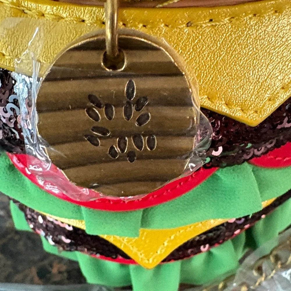 Betsey Johnson Multicolor Sequin Burger Crossbody Bag - Picture 6 of 8
